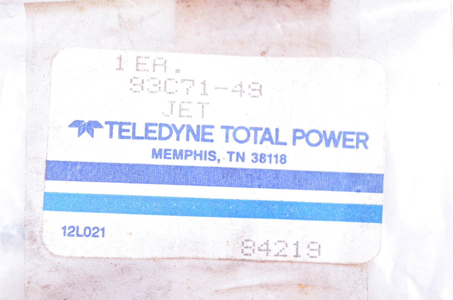 Teledyne Total Power 93C71-49 Adjustable Jet Assembly NOS