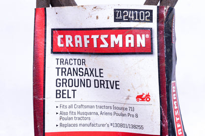 Craftsman 7124102, 130801, 138255 Transaxle Ground Drive BElt NOS