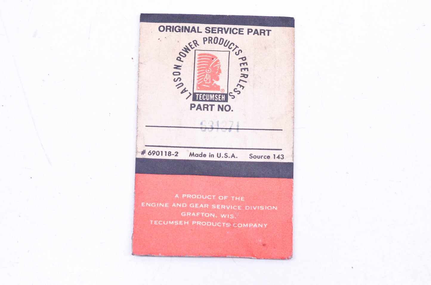 Tecumseh 631371 Inlet Needle With Spring NOS