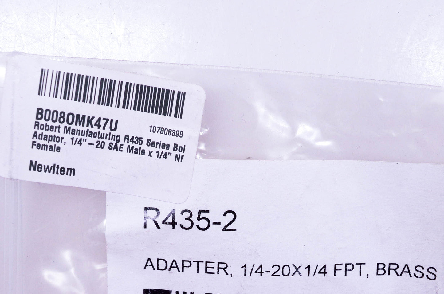 Robert Manufacturing B008OMK47U R435-2 Brass Adapter Fitting 1/4-20x1/4 NOS