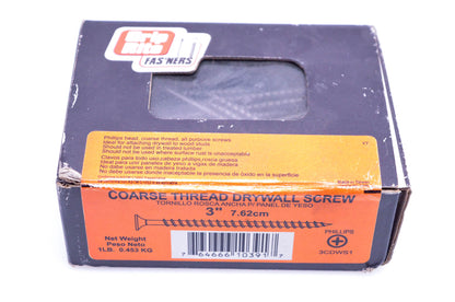 Grip Rite 3CDWS1 Course Thread 3" Drywall Screws NOS