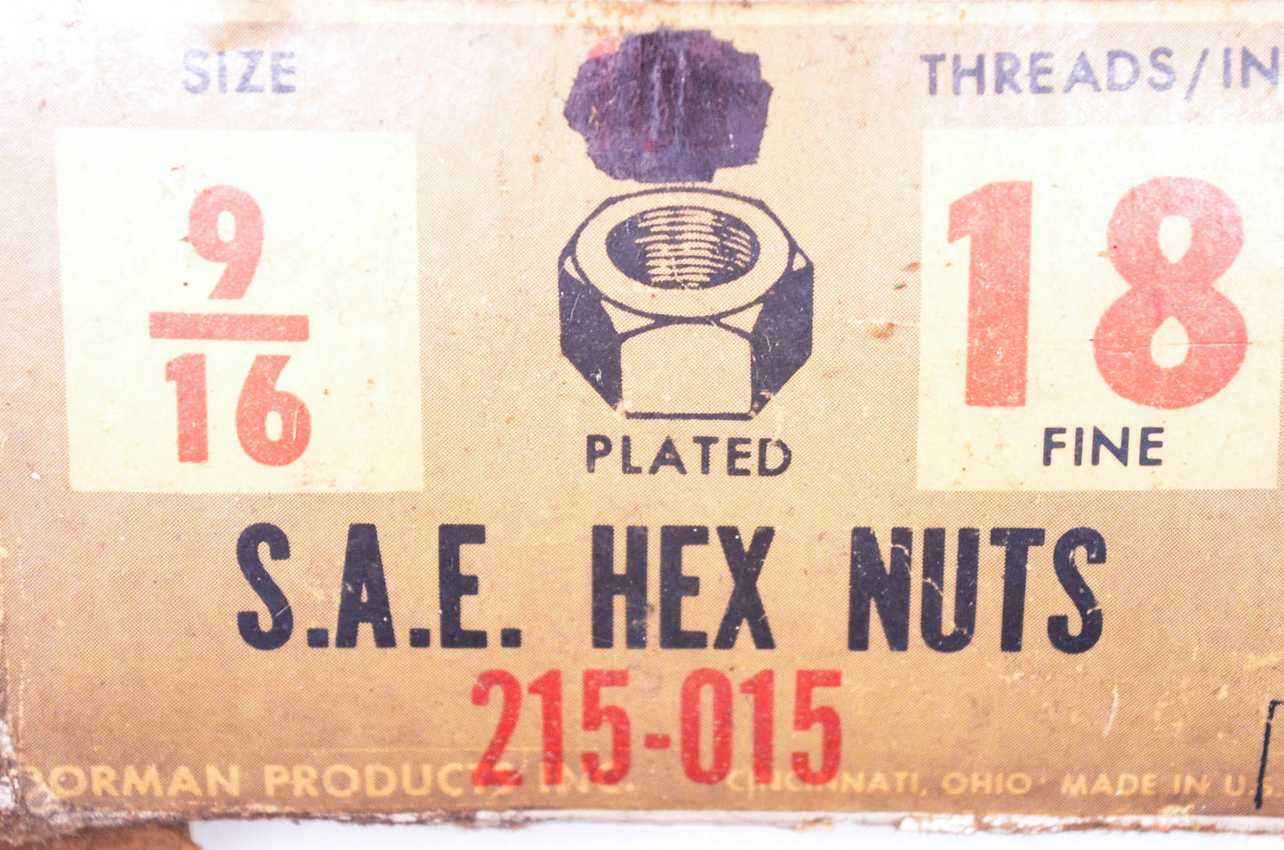 Dorman 215-015 SAE Hex Nuts 9/16-18 Qty 24 NOS
