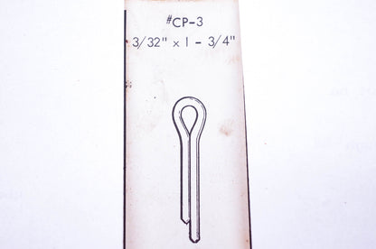 Power Lawn Mower CP-3 Cotter Pins 3/32"x1-3/4" Qty 15 NOS