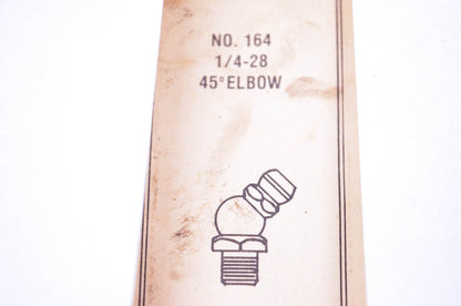 Aftermarket 1/8" Pipe 45 Degree Elbow Grease Fitting Qty 5 NOS