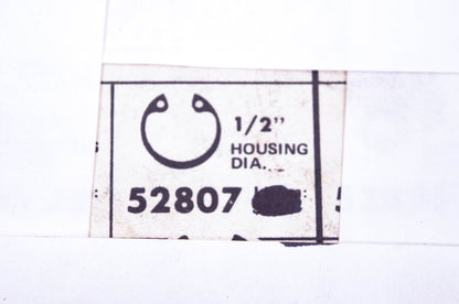 Sosmetal 52807 1/2" Retaining Rings Qty 10 NOS