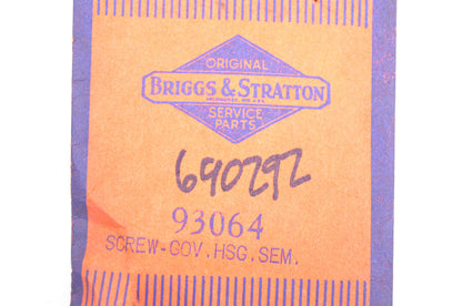 New OEM Briggs & Stratton 93064, 690292 Governor Housing Screw NOS