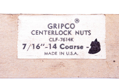 Gripco CLF-7614-K Centerlock Nuts 7/16"-14 Coarse Thread Qty 14 NOS