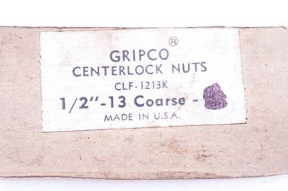 Gripco CLF-1213-K Centerlock Nuts 1/2"-13 Coarse Thread Qty 4 NOS