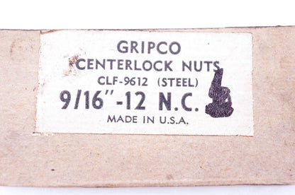 Gripco CLF-9612-K Centerlock Nuts 9/16"-12 Qty 2 NOS