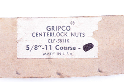 Gripco CLF-5811-K Centerlock Nuts 5/8"-11 Coarse Thread Qty 2 NOS