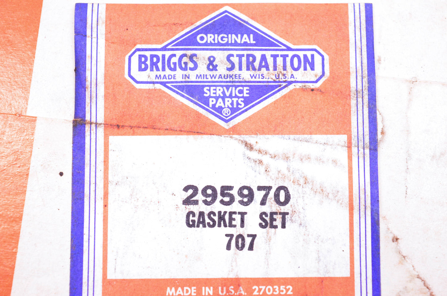 New OEM Briggs & Stratton 295970 Gasket Kit NOS