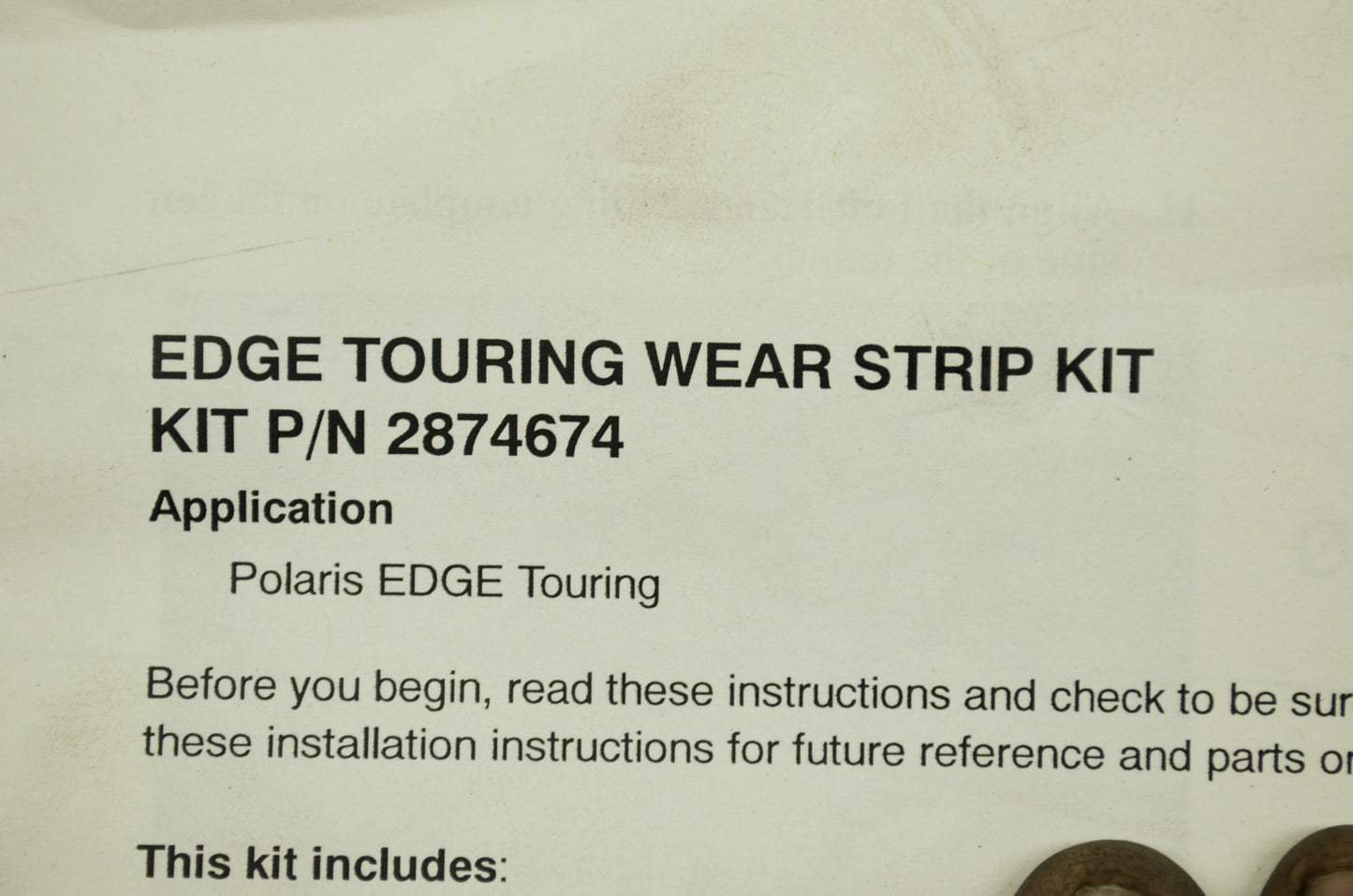 Polaris Wear Strip Kit Edge Touring