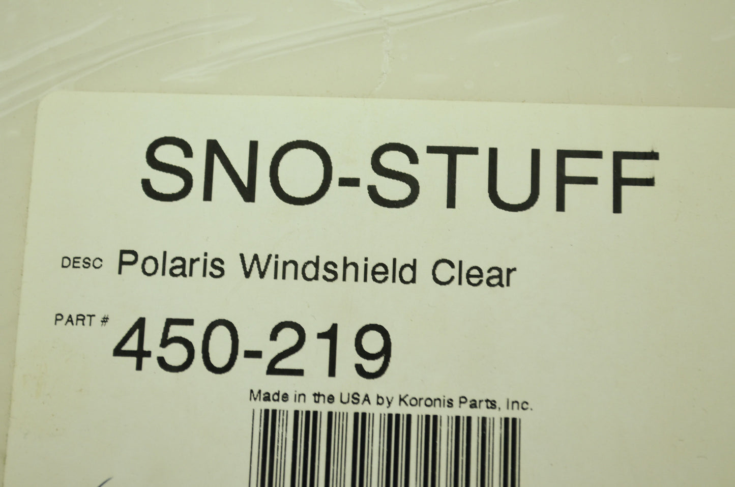 Sno-Stuff Windshield Clear NOS