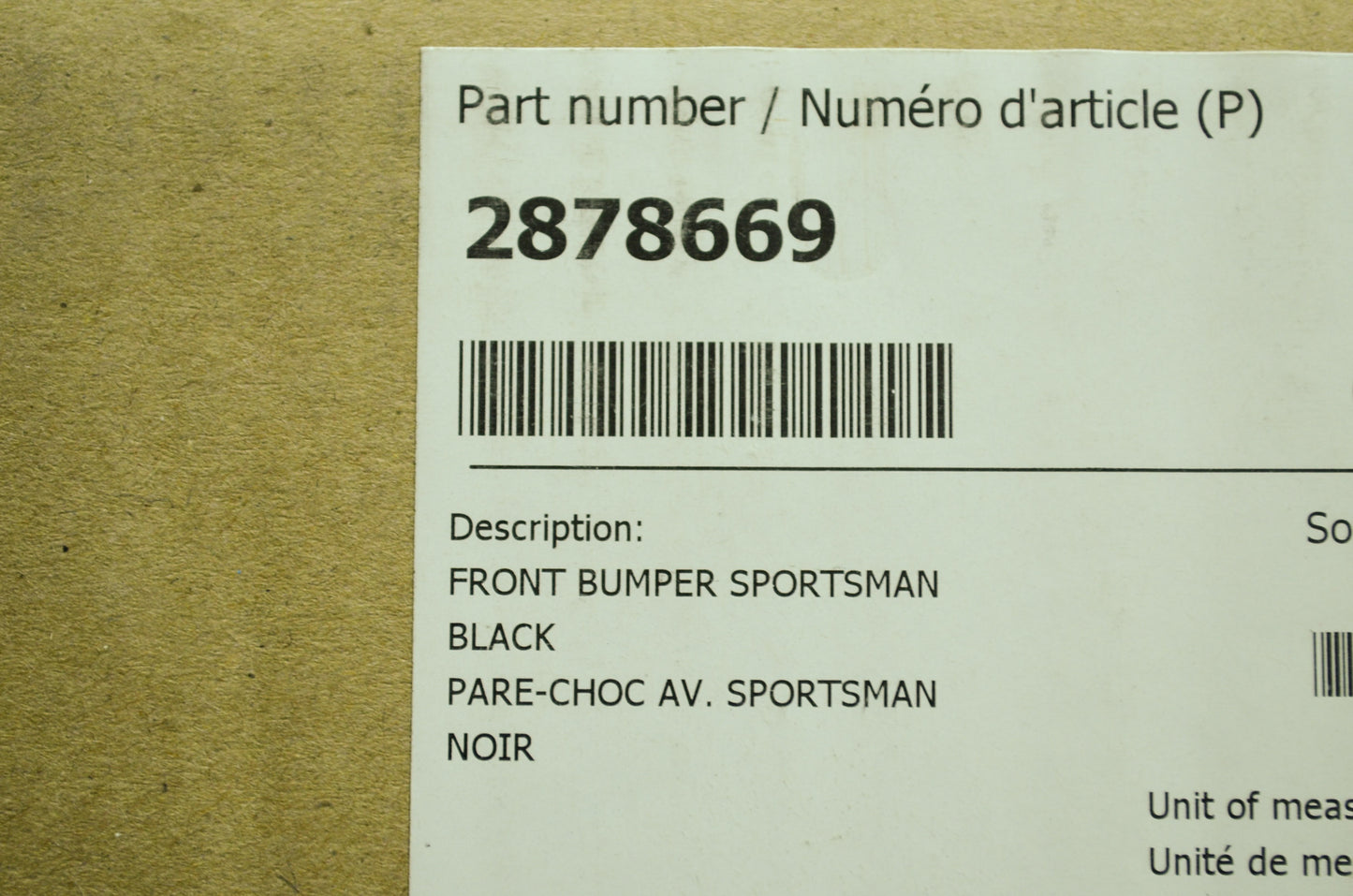 OEM Polaris 2878669 Front Brush Guard NOS