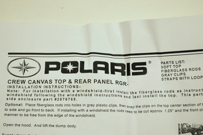 Ranger Crew Cab Canvas Top & Rear Panel NOS