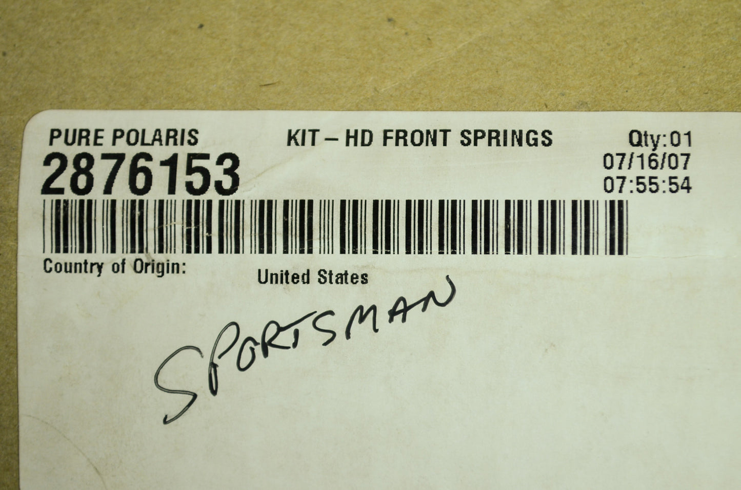 OEM Polaris 2876153 Front Suspension Spring Qty 2 NOS
