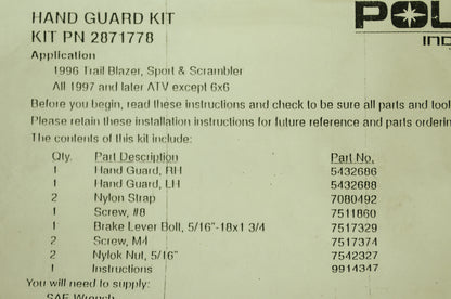 Hand Guard Kit ATV NOS