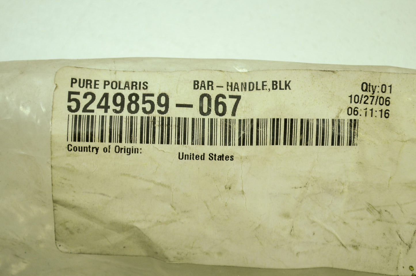 OEM Polaris 5249859-067 Black Handle Bar NOS