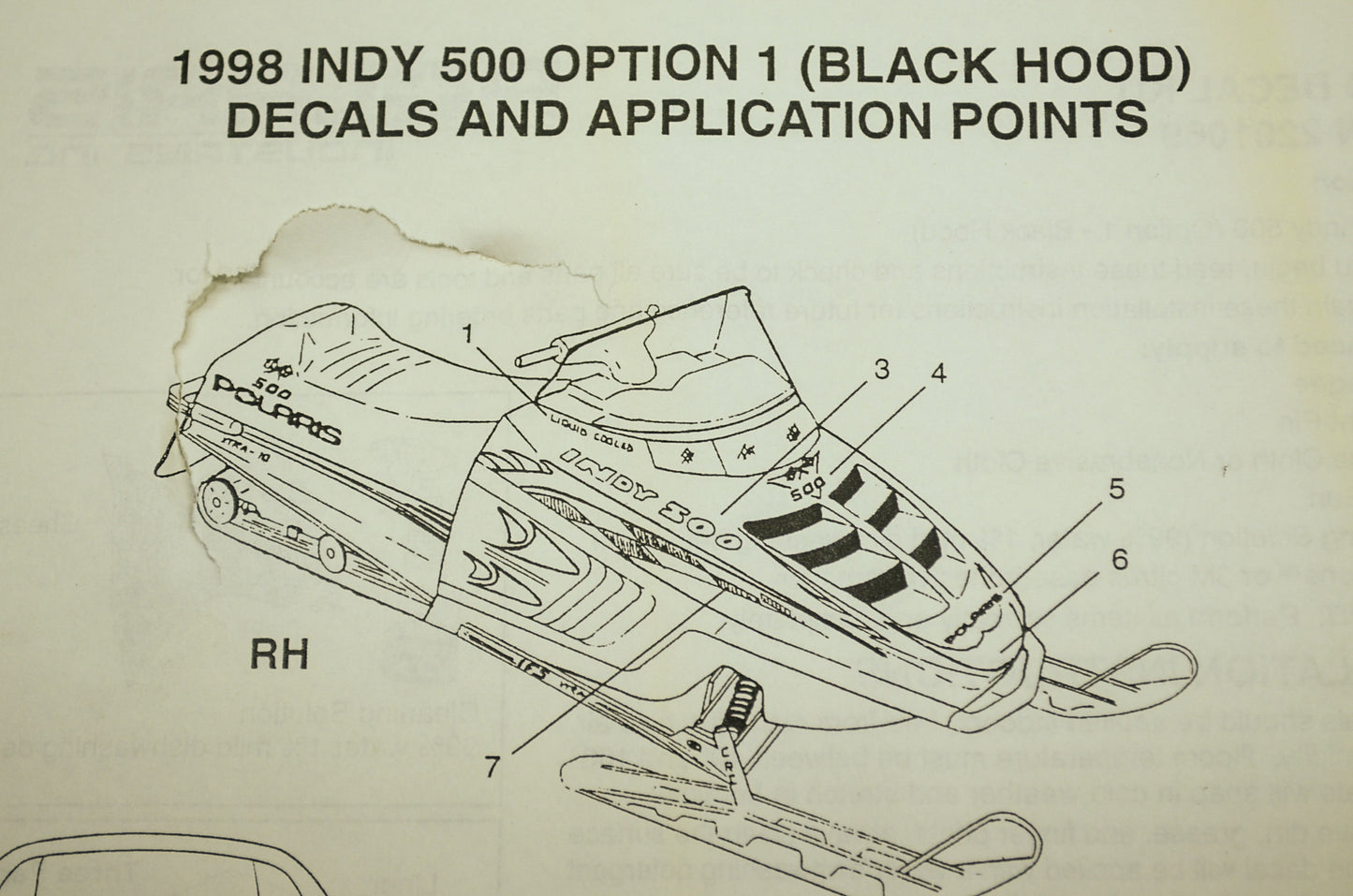 Decal Kit 1998 Indy 500 Option 1 W/Black Hood NOS