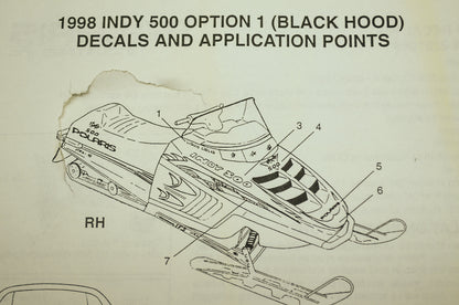 Decal Kit 1998 Indy 500 Option 1 W/Black Hood NOS