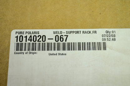 OEM Polaris 1014020-067 Black Front Support Rack NOS
