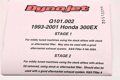 Dynojet Q101.002, 64051502 Carburetor Kit NOS