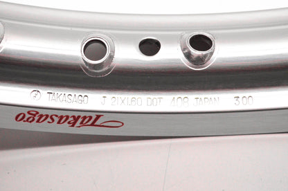 Takasago RKICS408 Rim 1.60X21" 36 Hole Silver NOS