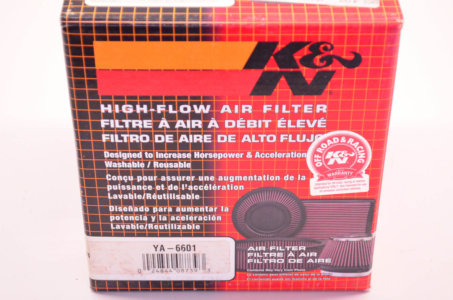 K&N YA-6601 High Flow Air Filter Kit NOS