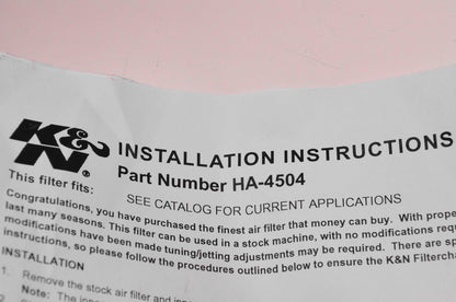 K&N HA-4504, 1011-0267 High Flow Air Filter NOS