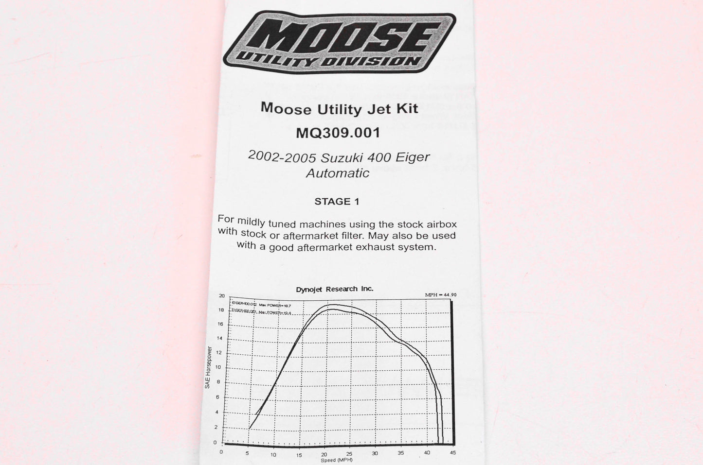 Moose Utility Division MQ309.001, MQ309 Jet Kit NOS