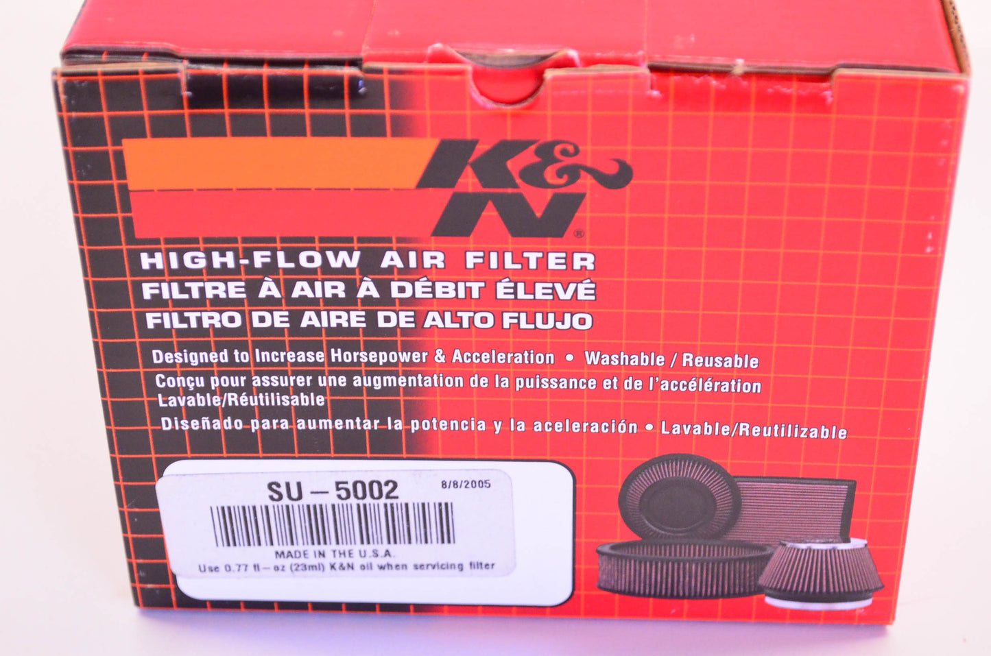 K&N SU-5002 High Flow Air Filter Kit NOS