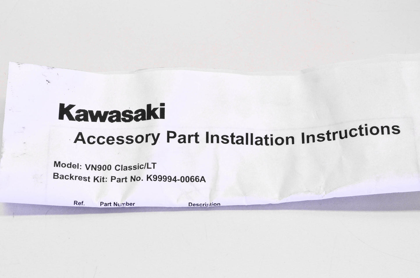New OEM Kawasaki K99994-0066A Backrest Kit NOS