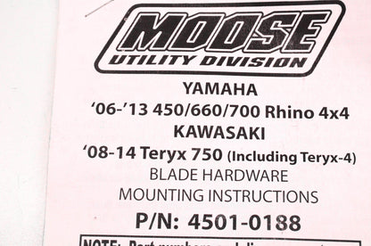 Moose Utility Division 4501-0188 Plow Mounting Kit NOS