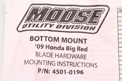 Moose Utility Division 4501-0224 Plow Mounting Kit NOS