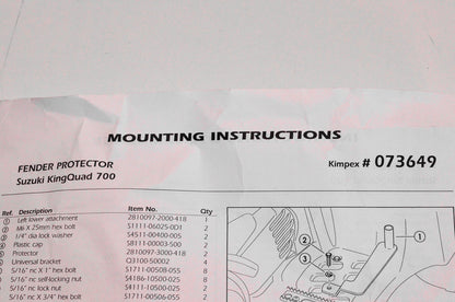 Kimpex 073649 Fender Protector Kit NOS