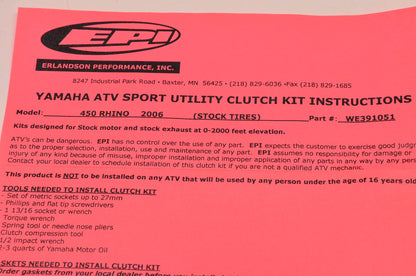 EPI WE391051 Sport Utility Clutch Kit NOS