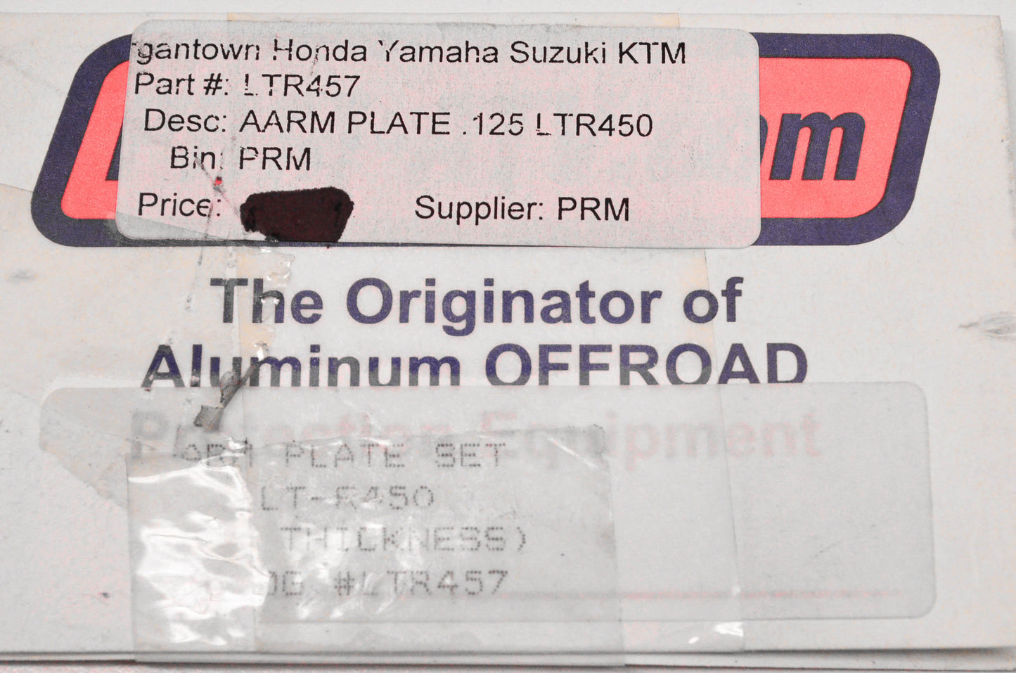 PRM LTR457 A-Arm Plate Kit NOS