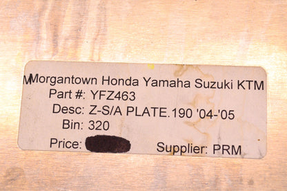PRM 04-05 Yamaha YFZ450 Swingarm Skid Plate .190 NOS