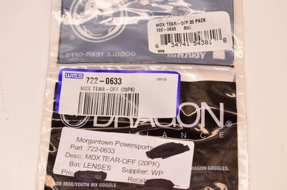 Dragon 722-0633 MDX Tear Off 20 Pack NOS