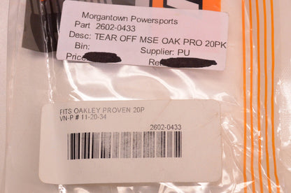 Moose Racing 2602-0433 Tear Off 20 Pack NOS