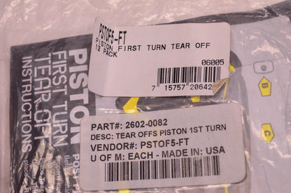 Smith 2602-0082 Piston Tear Off 12 Pack NOS