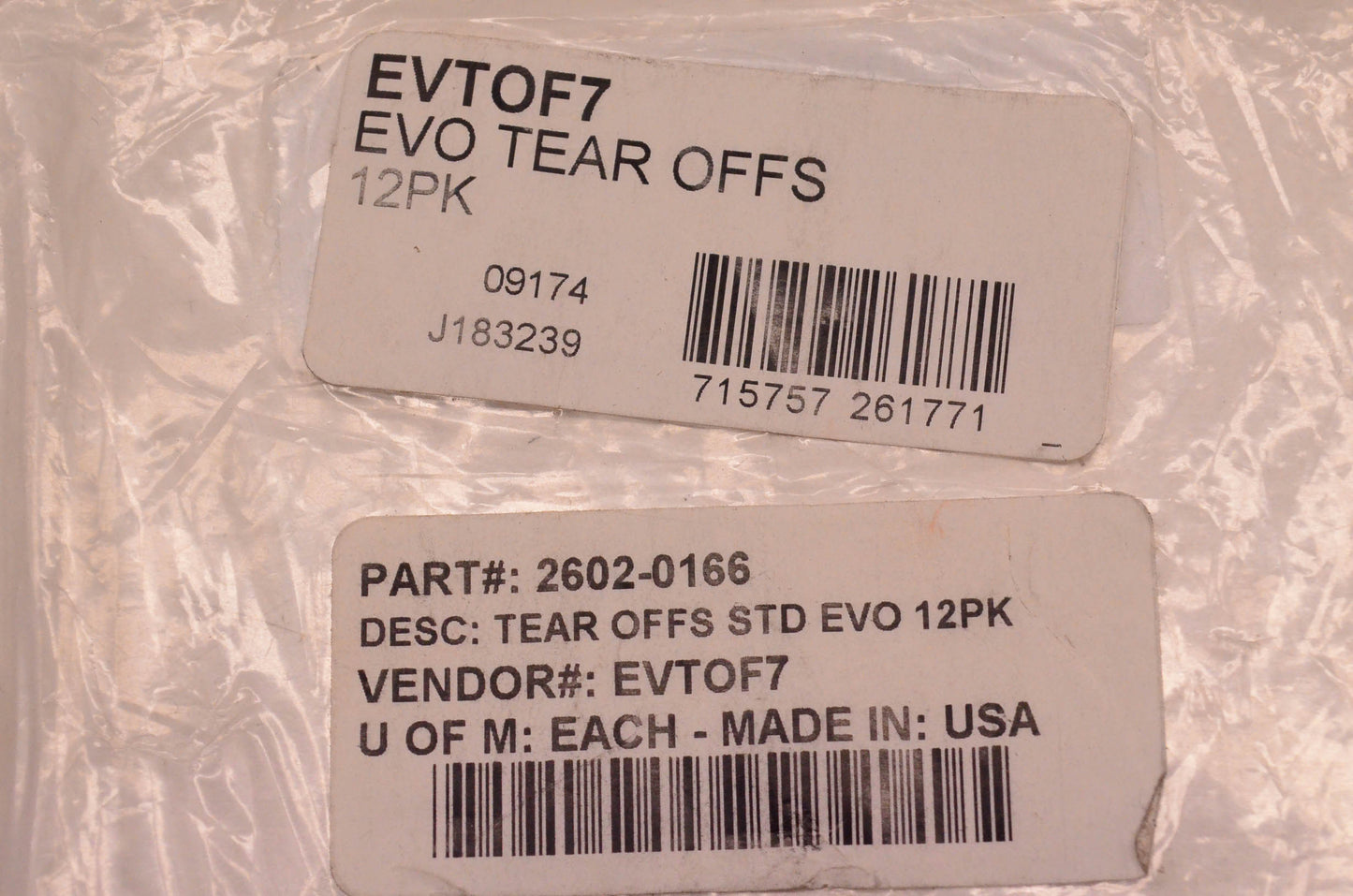 Smith 2602-0166 Evo Tear Offs 12 Pack NOS