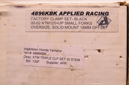 Applied Racing 4896KBK, 4896K Factory Clamp Kit Black NOS