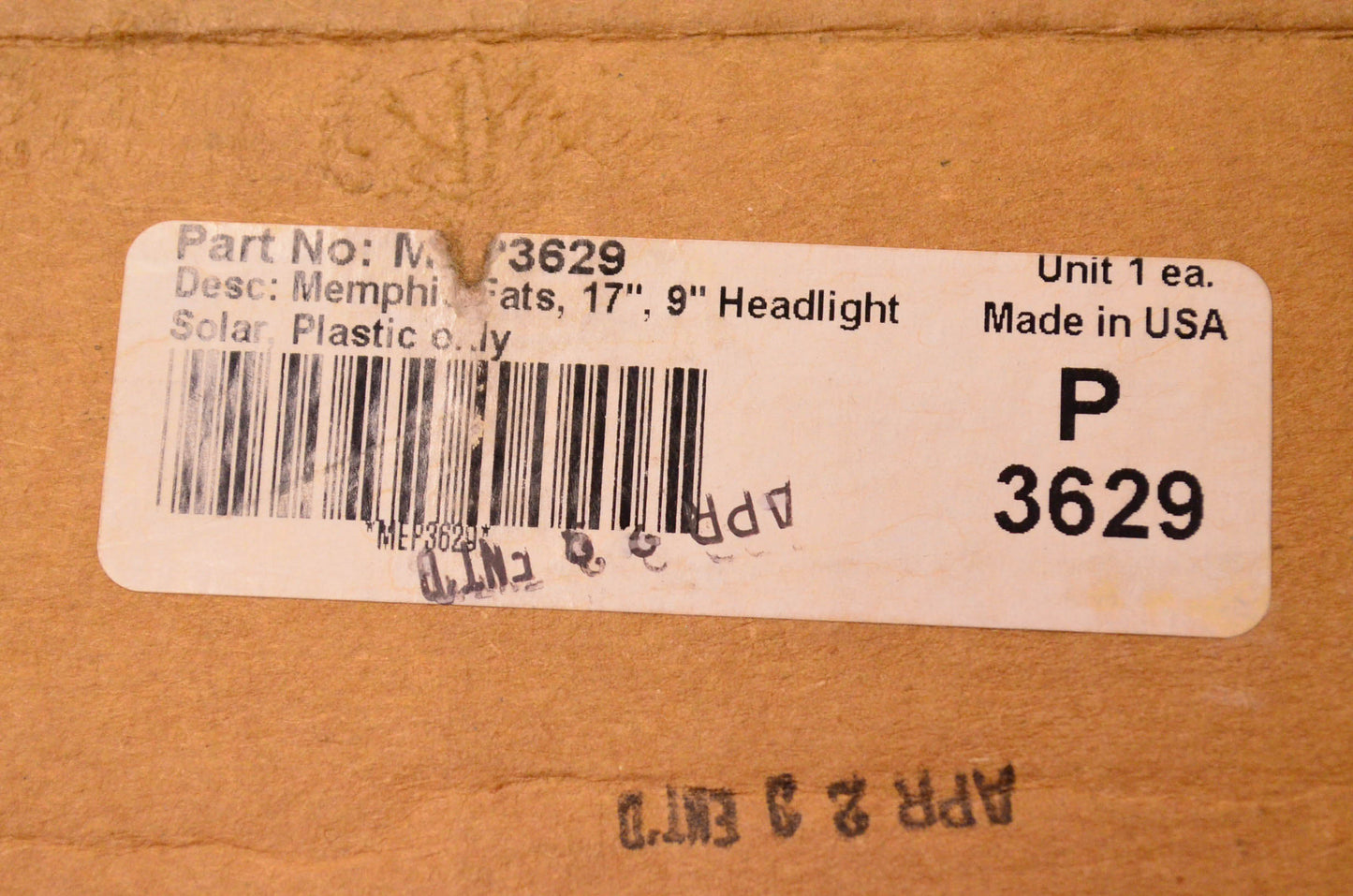 Memphis Shades MEM3629 Fats Windshield 17 Inches 9 Inch Headlight NOS