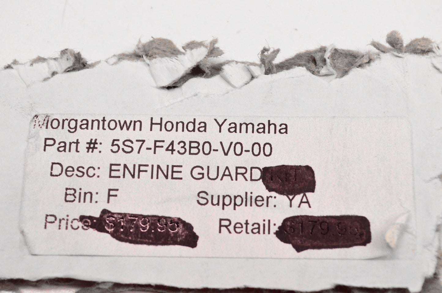 New OEM Yamaha 5S7-F43B0-V0-00 Big Bar Engine Guard NOS