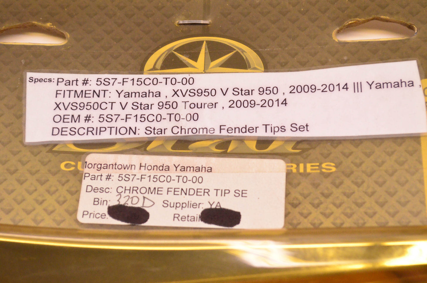 New OEM Yamaha 5S7-F15C0-T0-00 Chrome Fender Tip Kit NOS