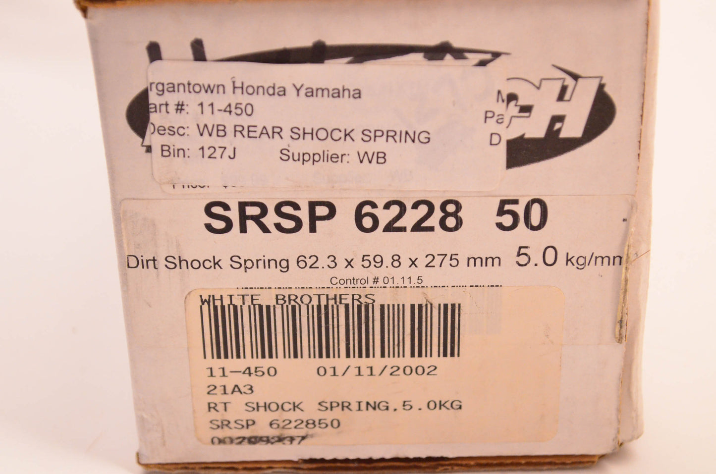 Race Tech 11-450, SRSP 6228 50, 21A3 Dirt Shock Spring Kit NOS