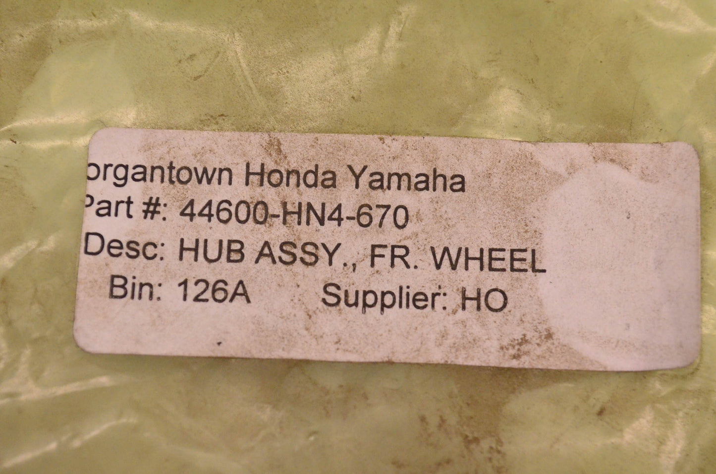 New OEM Honda 44600-HN4-670 Front Wheel Hub Assembly NOS