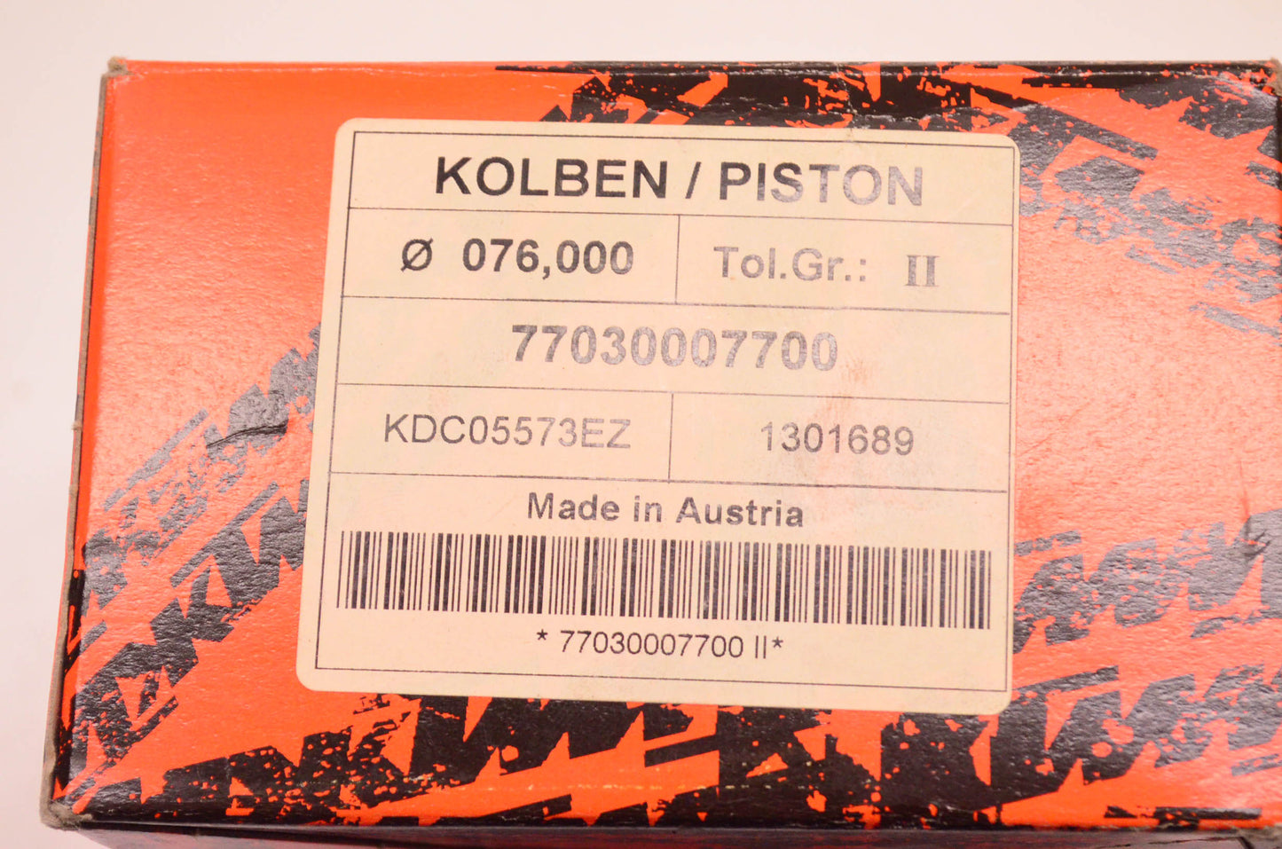 New OEM KTM 77030007700, 1301689 Piston Kit D=76 NOS