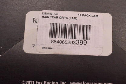 Fox Racing 12610-901-OS Laminated Tear Off 14 Pack NOS